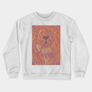 Lion head digital hand drawn illustration Crewneck Sweatshirt